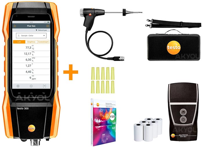 Testo 300 LL Baca Gazı Analiz Cihazı (Yazıcılı Set)